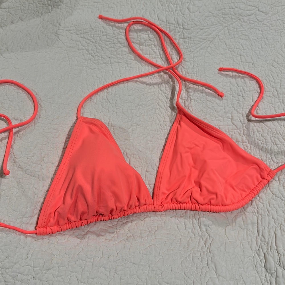 ORANGE BIKINI TRIANGLE TOP - LARGE